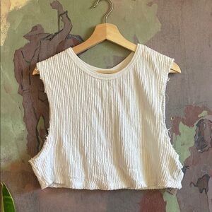 Free People Movement Women's Crop White Sleeveless tank Top